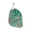 Free Form Green Crazy Lace Agate Pendant with Sterling Silver - 32x50mm