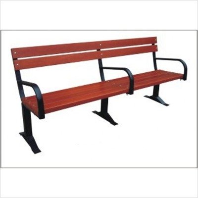 DC America CB203, Commercial Bench with Back and Arm Rests, 2 Packs, Steel Frame and Hardwood Slats, Rust Resistant Finish