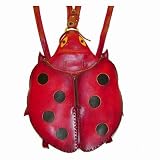 Hand-made Genuine Leather Ladybug Design Backpack, an Unique NEW Bag