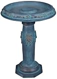 Bronze Patina Ribbon Birdbath
