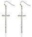 2 Pairs of Goldtone with Clear Iced Out Ellongated Style Cross Dangle Earrings (R-2224)