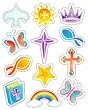 STICKERS CHRISTIAN SYMBOLS 72 PK