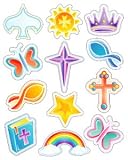 STICKERS CHRISTIAN SYMBOLS 72 PK