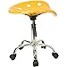 Flash Furniture LF-214A-YELLOW-GG Vibrant Orange-Yellow Tractor Seat and Chrome Stool