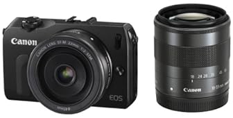 Canon ミラーレス一眼カメラ EOS M ダブルレンズキット EF-M18-55mm F3.5-5.6 IS STM/EF-M22mm F2 STM付属 ブラック EOSMBK-WLK