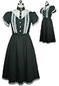 Black Sheer Lace Puff Sleeves Victorian Dress