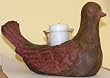 Metal Bird with Red Wings Votive Candle Holder