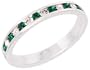 Sterling Silver Eternity Band, w/ May Birthstone, Emerald Crystal, 1/8" (3mm) wide