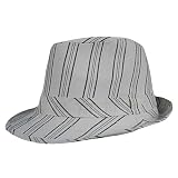 41iWpN9DIIL. SL160  WHITE CLASSIC LINEN PINSTRIPED STRUCTURED FEDORA HAT