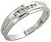 14 Karat Weissgold Herren Diamanten Ring, mit 0.13 Karat Brilliantschliff Diamanten, (5mm) breit