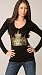 Yvette Mandell Black Urban Princess L/S V-Neck