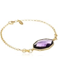 Sterling Silver Glass, Cubic Zirconia Bracelet, 7.25"