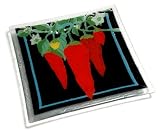 Peggy Karr 10-Inch Glass  Hot Peppers Square Plate