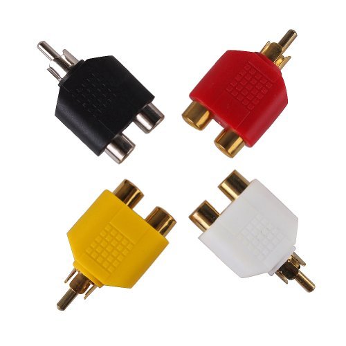 Eforcase Audio Video AV TV Cable Convert4x RCA Y Splitter Adapter 2Female to 1Male for connect RCA Eforcase Audio Video AV TV Cable Convert4x RCA Y Splitter Adapter 2Female to 1Male for connect RCA