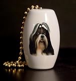 Shih Tzu Porcelain Fan / Light Pull