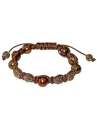 18kt Gold Diamond Pave Round Beads Macrame Bracelet Artisan Jewelry