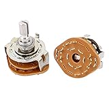 uxcell　ロータリースイッチ　 2P4T　2ポール　4ポジション　10ピン　プラスチック　メタル　2個入り