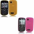 2 Pack Gel Case Cover Skin For Nokia Asha 200 201 / Orange And Pink