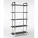 ITALMODERN Laurence-5 Leather Bookcase; Black/Chrome