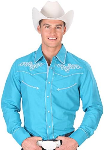 Embroidered Western Style Turquoise Shirt