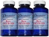 3 bottles - Raw Thyroid Glandular Complex 60 capsules. (from New Zeland bovine, no antibiotics, chemicals & no grasslands pesticides)