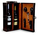 WINE TRAVEL CASE WITH TOOLS - BROWN
