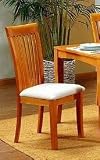 Set of 2 Contemporary Style Dark Maple Finish Dining Chairs