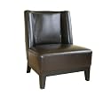 Baxton Studio Dark Brown Leather Club Chair A-179-J001-Brown