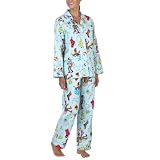 Nick & Nora Flannel Pajama Coat Set Santa's Helper-Blue