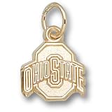 Ohio State Buckeyes 3/8 Athletic O Charm - Gold Plated Jewelry