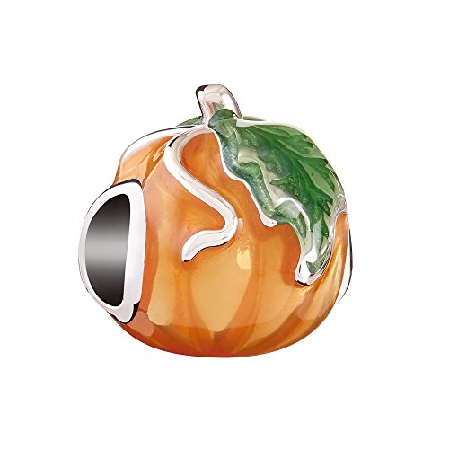 Authentic Chamilia, Sterling Silver and Enamel Pumpkin 2020-0949