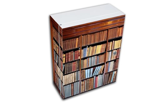 Stahlschrank abschließbar weiß mit Motiv Bücher Safe Medizinschrank banjado