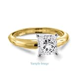 Four Prong Pre-Set Princess Diamond Solitaire Ring In 18K Yellow Gold ( Color H , Clarity SI2 ) (1.00 ct. t.w.)