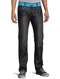 Southpole Men’s Belted Denim, Black Sand, 36X34