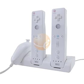 3-in-1 Charging Station w/ 2 Rechargeable Battery for Nintendo Wii by Eforcity