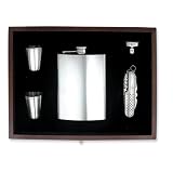Review Quality Gold  / Polished Stainless Steel 8oz Flask Gift Set