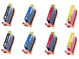 Canon Compatible CLI-8 (2B/2C/2M/2Y) 8-Pack Ink Cartridge for PIXMA iP4200 Series, iP4300 Series WITHOUT CHIP