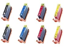 Canon Compatible CLI-8 (2B/2C/2M/2Y) 8-Pack Ink Cartridge for PIXMA iP4200 Series, iP4300 Series WITHOUT CHIP