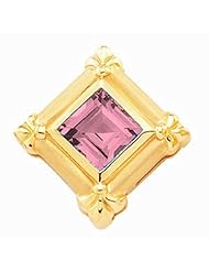 18K Yellow Gold Princess Cut Pink Tourmaline Pendant -- LIFETIME WARRANTY