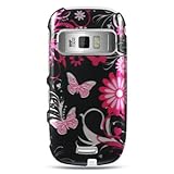 Hard Snap-on Shield With BLACK PINK BUTTERFLY Design Faceplate Cover Sleeve ....