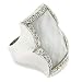 Australian Mother-of-Pearl Sterling Silver Ring framed w/Pavé CZs Size 6