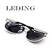 LEDING men sunglasses polarized glasses metal frame fashion Star 100% UV protection (193, A-Silver)