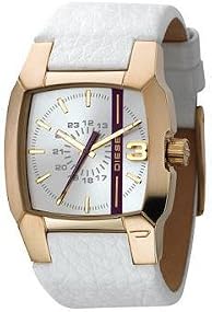 Diesel #DZ1298 Men's White Leather Strap Analog White Dial Watch