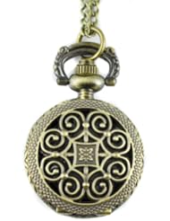 Youyoupifa Vintage Bronze Alloys Carve Patterns Fashion Quartz Pocket Watch(Unisex)