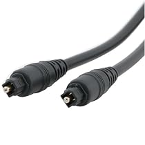 Eforcity Black Molded 6 Foot Digital Optical Audio TosLink Cable for CD, D/A Converters, Dolby Digit