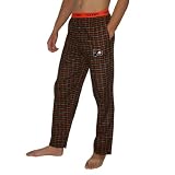 Mens NHL Philadelphia Flyers Plaid Cotton Thermal Sleepwear / Pajama Pants - Black & Orange (Size: S)
