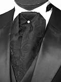Ascot Tuxedo Tie- Black Satin Tapestry