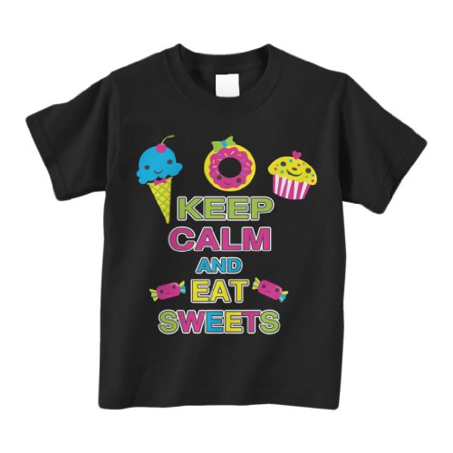 Threadrock ‘Keep Calm and Eat Sweets’ Toddler T-Shirt 4T Black