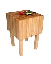 Hot Sale John Boos Solid 16 Inch Hard Rock Maple End Grain Butcher Block on Square Legs, 24 x 24 Inch