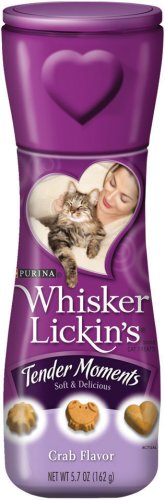 Whisker Lickins Tender Moments Crab Flavor Cat Treats, 5.7-Ounce Canister (Pack of 10)